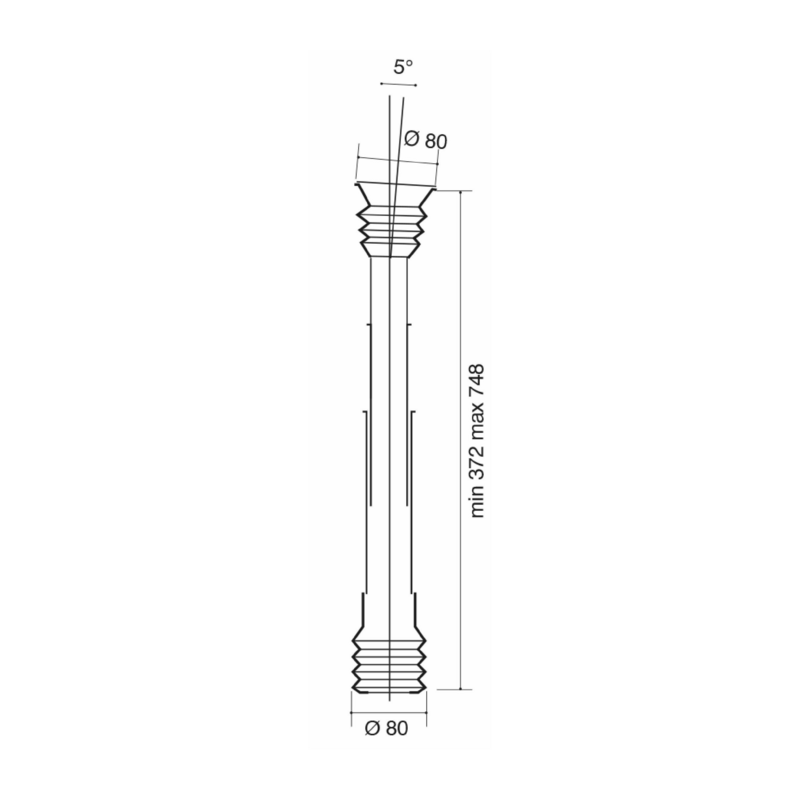 Tubo conducisemi corto
