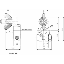 MORSETTO BATTERIA NEGATIVO A FARFALLA IN OTTONE