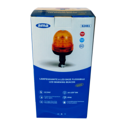 Lampeggiante a LED 12-24V base ad asta flessibile, 24 LED, 16W, IP67