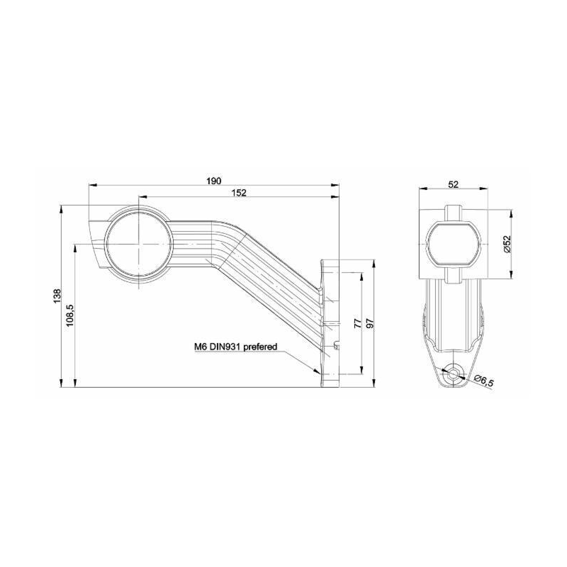 Luce ingombro DX LED 12-36V con luce anteriore, laterale e posteriore