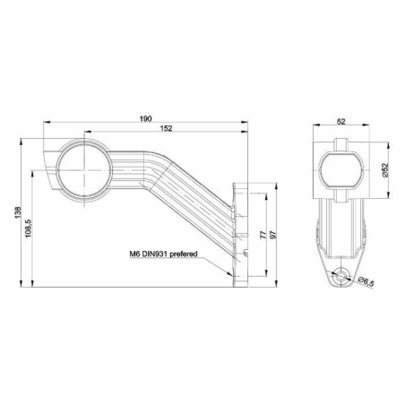 Luce ingombro SX LED 12-36V con luce anteriore, laterale e posteriore