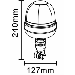 Girofaro alogeno 24V base ad asta flessibile, 55W, IP66