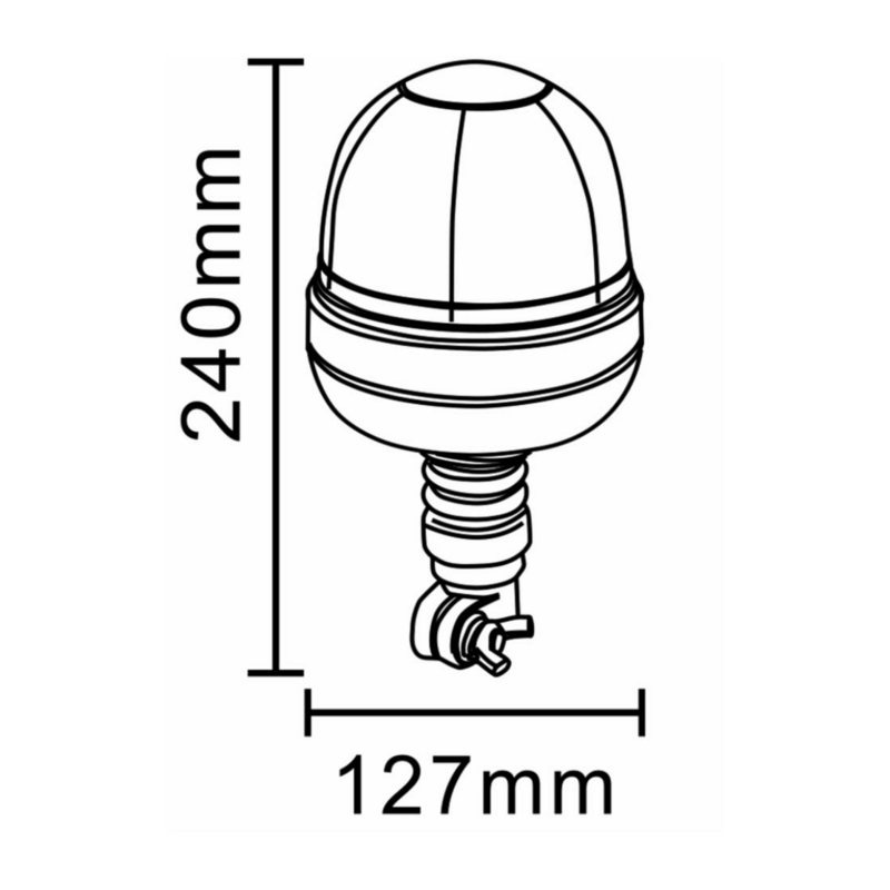 Girofaro alogeno 24V base ad asta flessibile, 55W, IP66