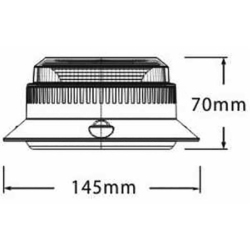 Lampeggiante a LED 12-24V, base magnetica, 30 LED, IP67