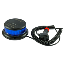 Lampeggiante con LED e calotta blu 12-24V, base magnetica, 18 LED, IP67.