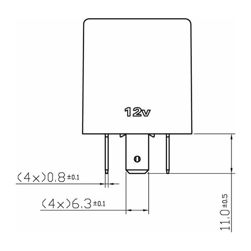 INTERMITTENZA LAMPEGGIANTE 12V 4  TERMINALI PER FANALI AL LED E PER FANALI ALOGENI