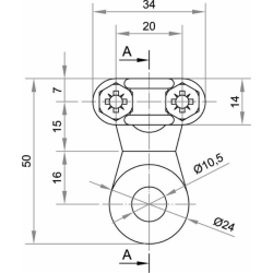 CAPOCORDA CON FISSAGGIO A PIASTRA 50÷70 MM² Ø 10,5 MM