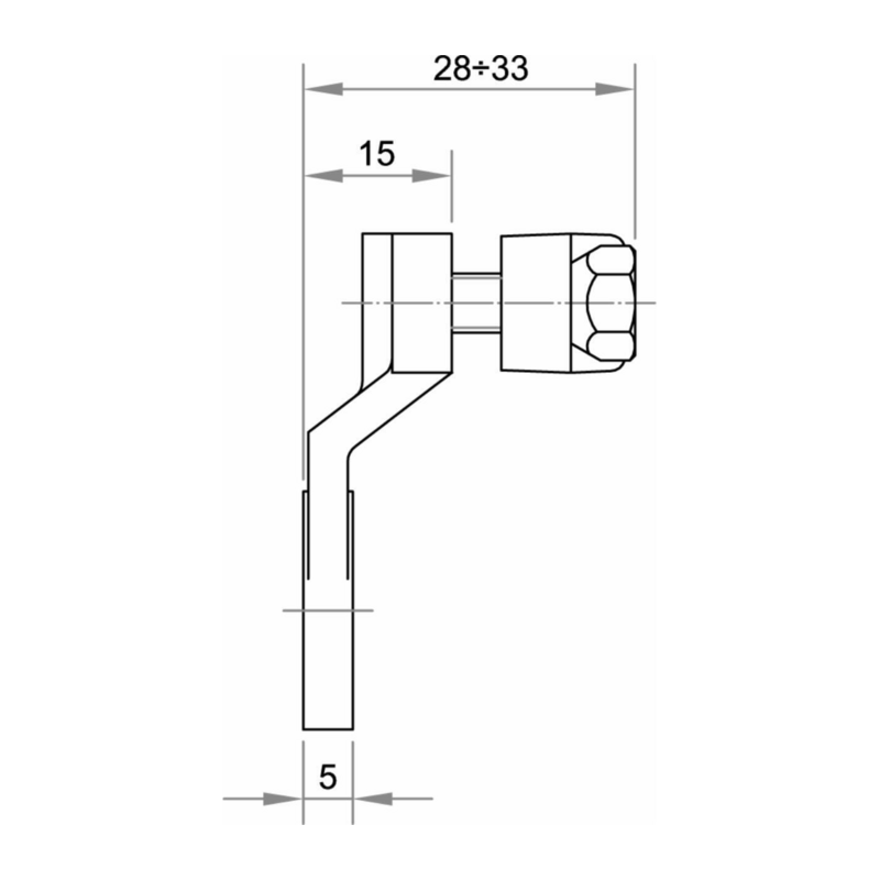 CAPOCORDA CON FISSAGGIO A PIASTRA 50÷70 MM² Ø 10,5 MM