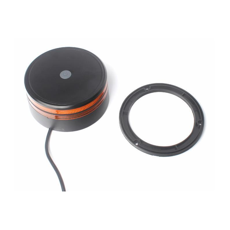 Lampeggiante LED 12-24V base piana, 25W, IP67, 50 LED, doppia riga luminosa