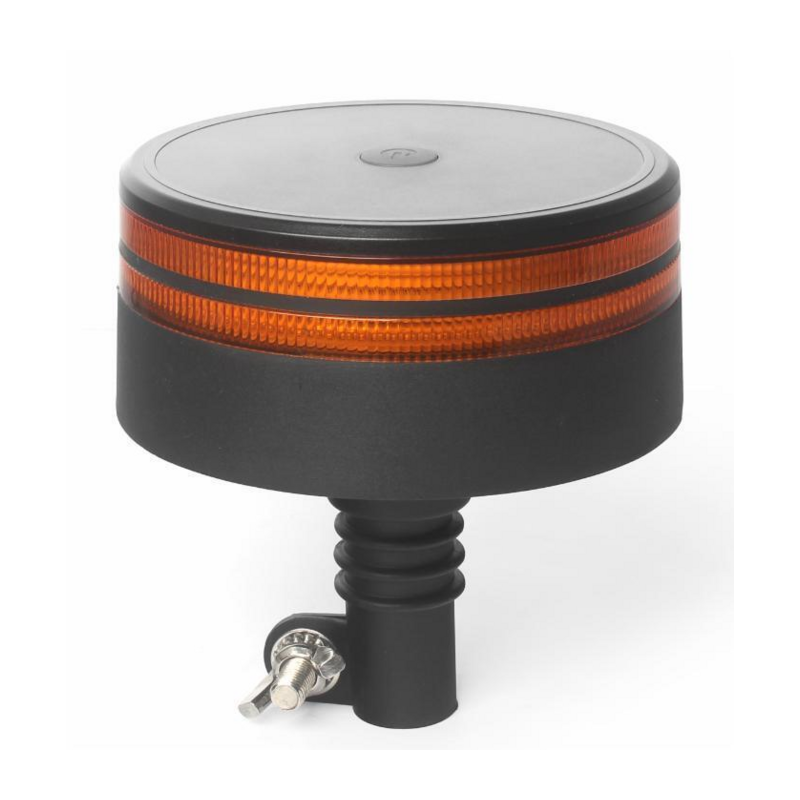 Lampeggiante LED 12-24V base ad asta flessibile, 25W, IP67, 50 LED, doppia riga luminosa