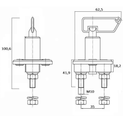 Interruttore staccabatteria 12-24V 100A