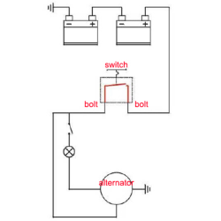 Interruttore staccabatteria 12-24V 100A