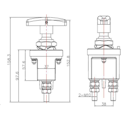 Interruttore staccabatteria max 48V 300A