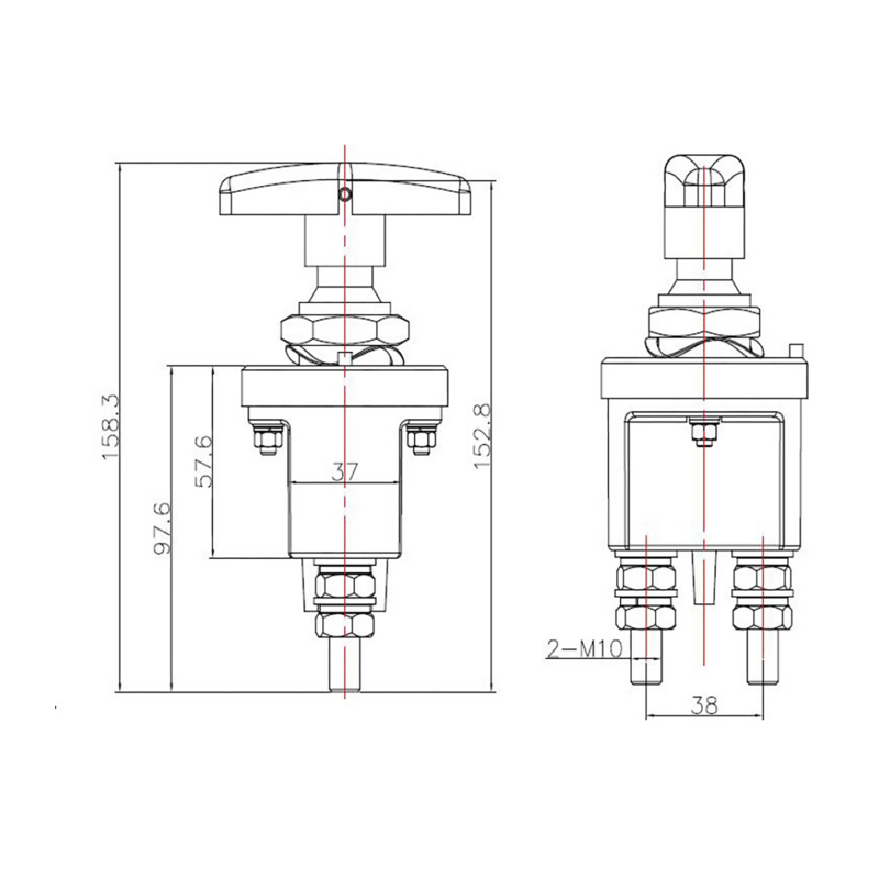 Interruttore staccabatteria max 48V 300A