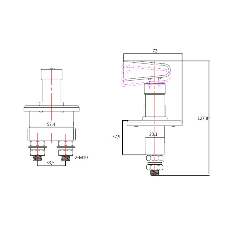 Interruttore staccabatteria 12-24V 200A