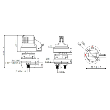 Interruttore staccabatteria 6-36V, 400 A