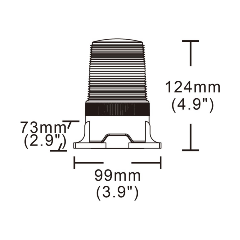 Lampeggiante LED base piana 10-110V DC