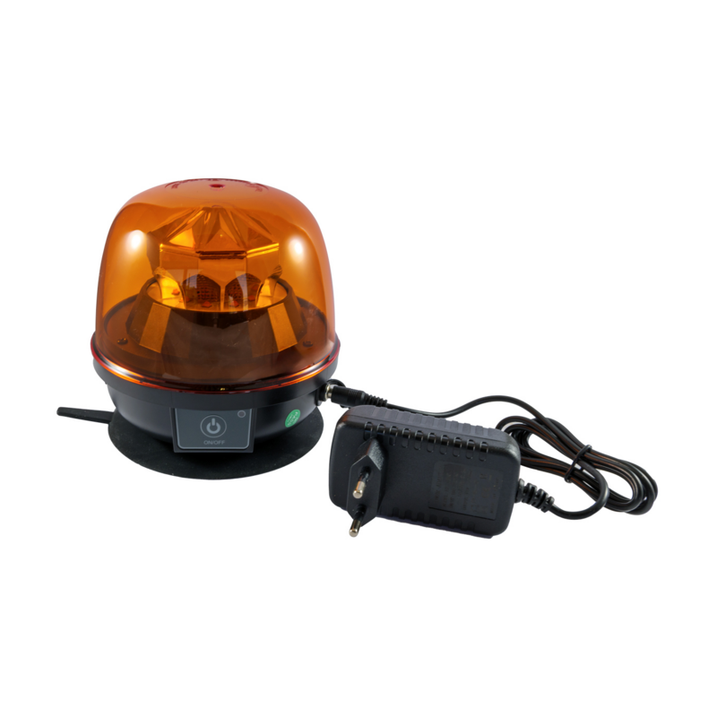 Lampeggiante LED magnetico a batteria  12-24V, 22W, IP67, 10 LED. Autonomia batteria 6 ore