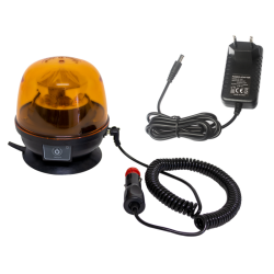 Lampeggiante LED magnetico a batteria  12-24V, 22W, IP67, 10 LED. Autonomia batteria 6 ore