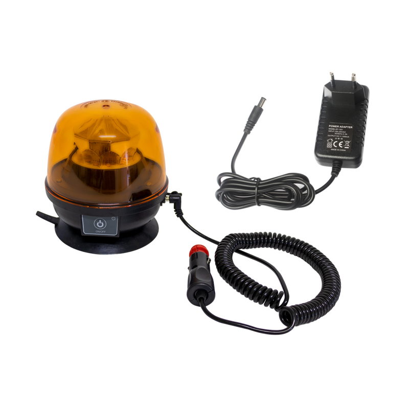 Lampeggiante LED magnetico a batteria  12-24V, 22W, IP67, 10 LED. Autonomia batteria 6 ore