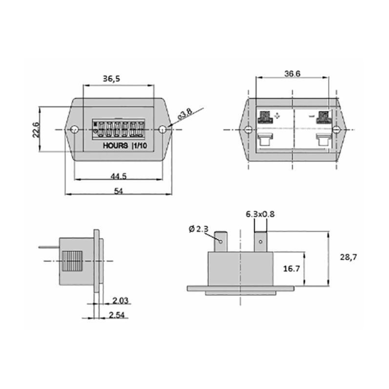 Contaore digitale LCD 10-28 V