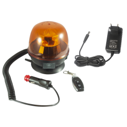 Lampeggiante LED magnetico a batteria e telecomando 12-24V, 22W, IP67, 10 LED. Autonomia batteria 6 ore