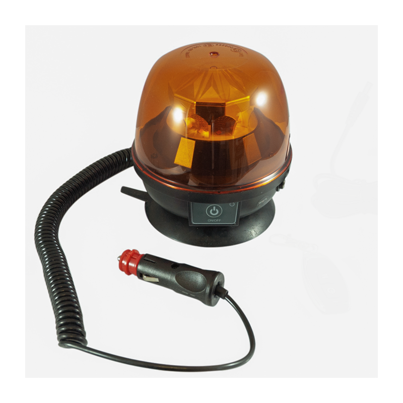 Lampeggiante LED magnetico a batteria e telecomando 12-24V, 22W, IP67, 10 LED. Autonomia batteria 6 ore