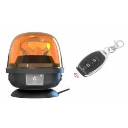 Lampeggiante LED magnetico a batteria e telecomando 12-24V, 22W, IP67, 10 LED. Autonomia batteria 6 ore