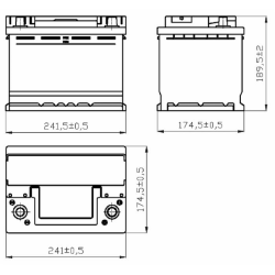 BATTERIA EFB START&STOP 60AH 580A 241,5X174,5X189,5 DX