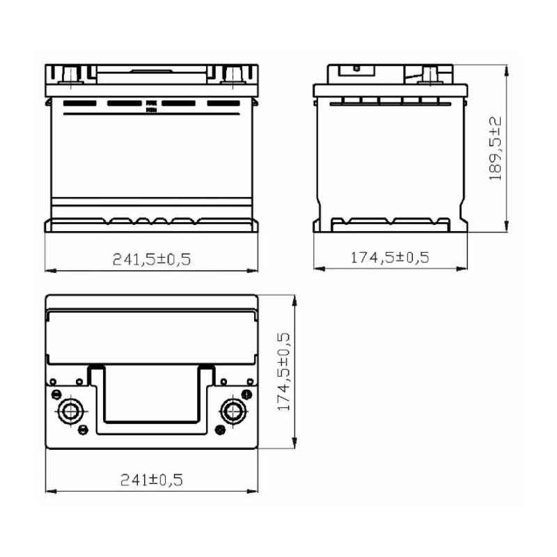 BATTERIA EFB START&STOP 60AH 580A 241,5X174,5X189,5 DX