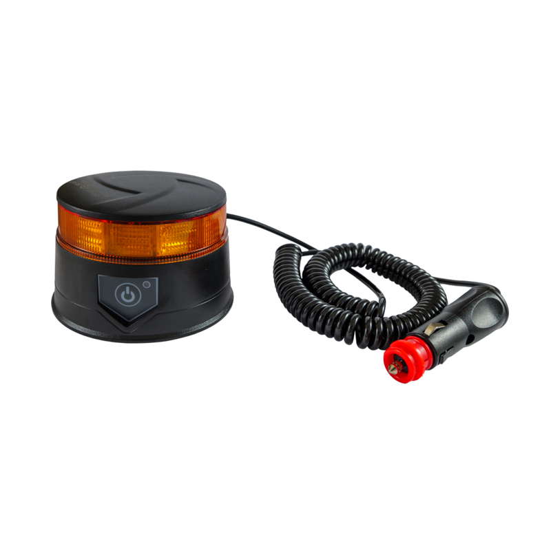 Lampeggiante magnetico LED a batteria 12-24V, 19W, IP67, 30 LED. Autonomia batteria 6,5 ore.