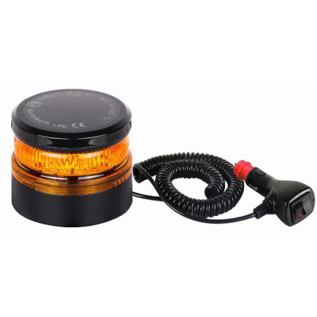 Lampeggiante mini a LED 12-24V, 12W, IP67, 8 LED. Fissaggio magnatico o a ventosa.