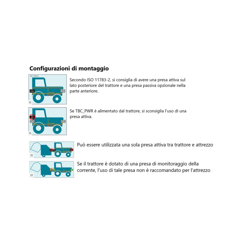 Presa 9 poli ISOBUS Passive grigia 12V in plastica