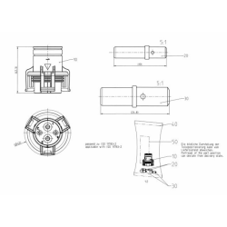 Kit spina 4 poli per presa ISOBUS 12V in plastica