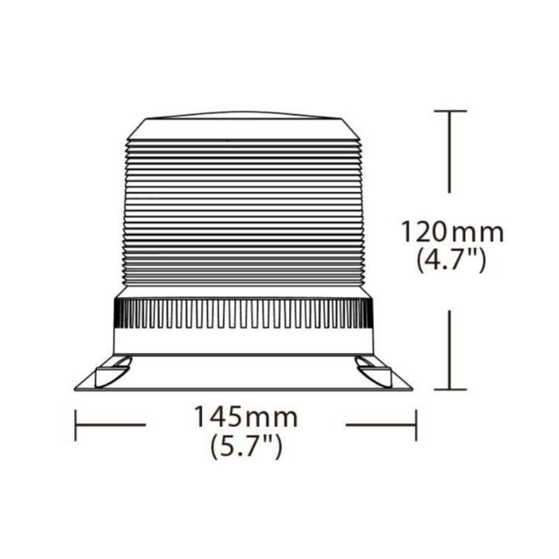Lampeggiante LED base piana 10-110V DC