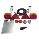 KIT LUCI POSETRIORI ALOGENE CON TRIANGOLI, PORTATARGA E STAFFE VERTICALI RIBALTABILI A SCATTO, CAVI 7,5 M + 2,5 M