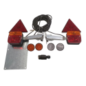 KIT LUCI POSETRIORI ALOGENE CON TRIANGOLI, PORTATARGA E STAFFE ORIZZONTALI RIBALTABILI A SCATTO, CAVI 7,5 M + 2,5 M