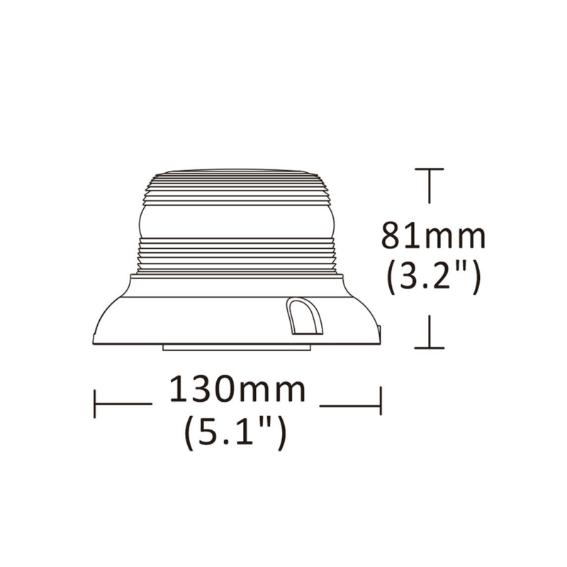 Lampeggiante a LED base a imbuto magnetica 12-24V, IP67, 24 LED, 36W. Approvato ICAO.