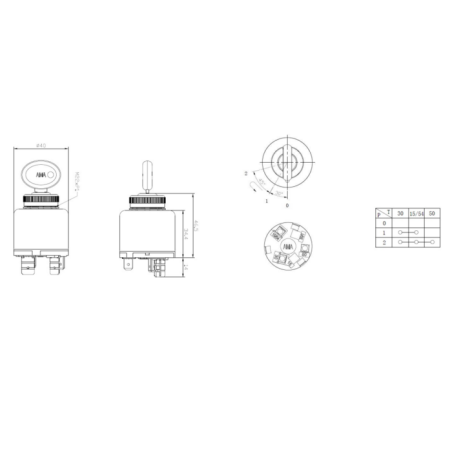 Quadro avviamento con preriscaldo 0-1-P-2