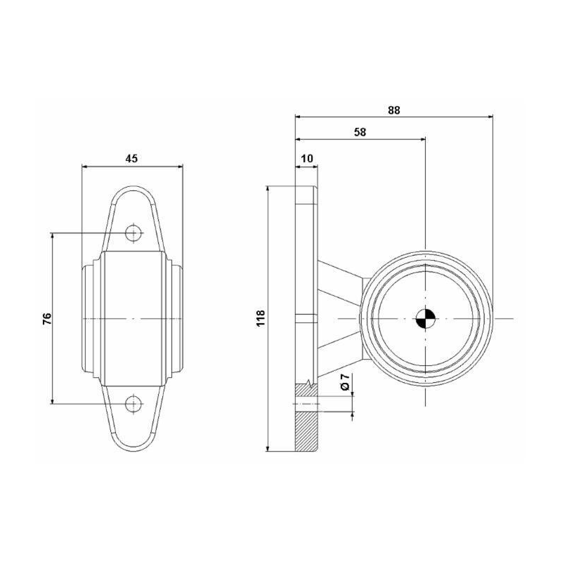 LUCE DI INGOMBRO LATERALE A LED