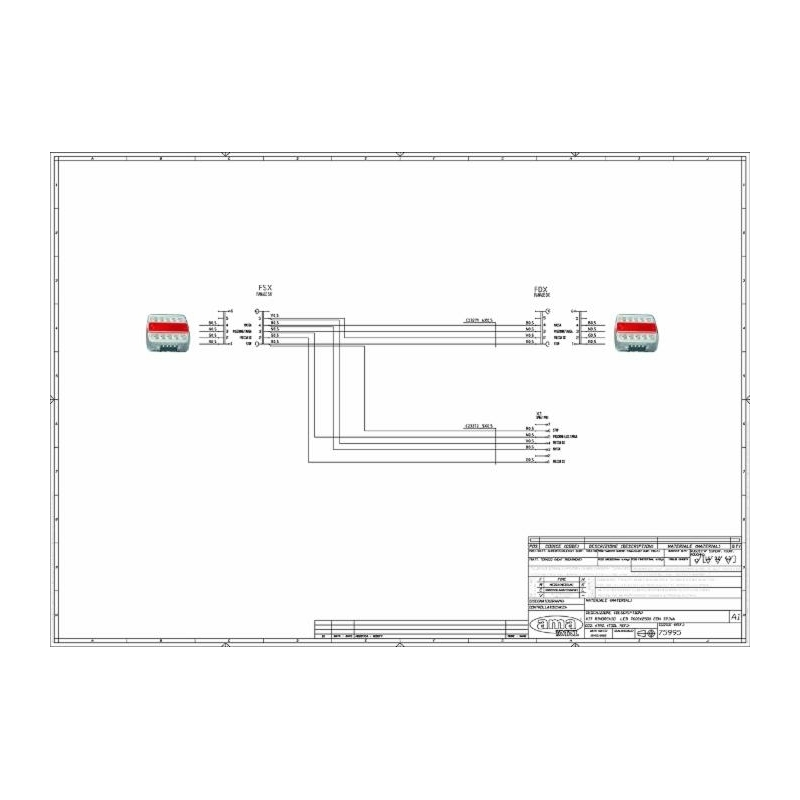 KIT LUCI POSTERIORI LED 7,6 M + 2,5 M CON CAVI CONNETTORIZZATI SEPARABILI