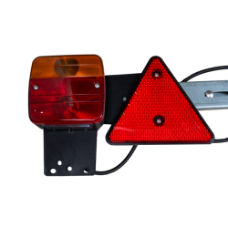 Barra regolabile 1400 ÷ 2100 mm con fanali posteriori 12V alogeni e triangoli rifrangenti
