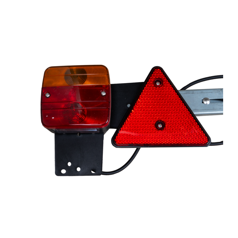 Barra regolabile 1400 ÷ 2100 mm con fanali posteriori 12V alogeni e triangoli rifrangenti