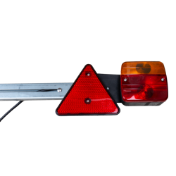 Barra regolabile 1400 ÷ 2100 mm con fanali posteriori 12V alogeni e triangoli rifrangenti