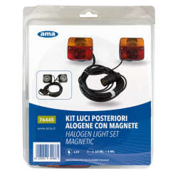 KIT LUCI POSTERIORI ALOGENE CON MAGNETE, CAVI 10 M + 4 M