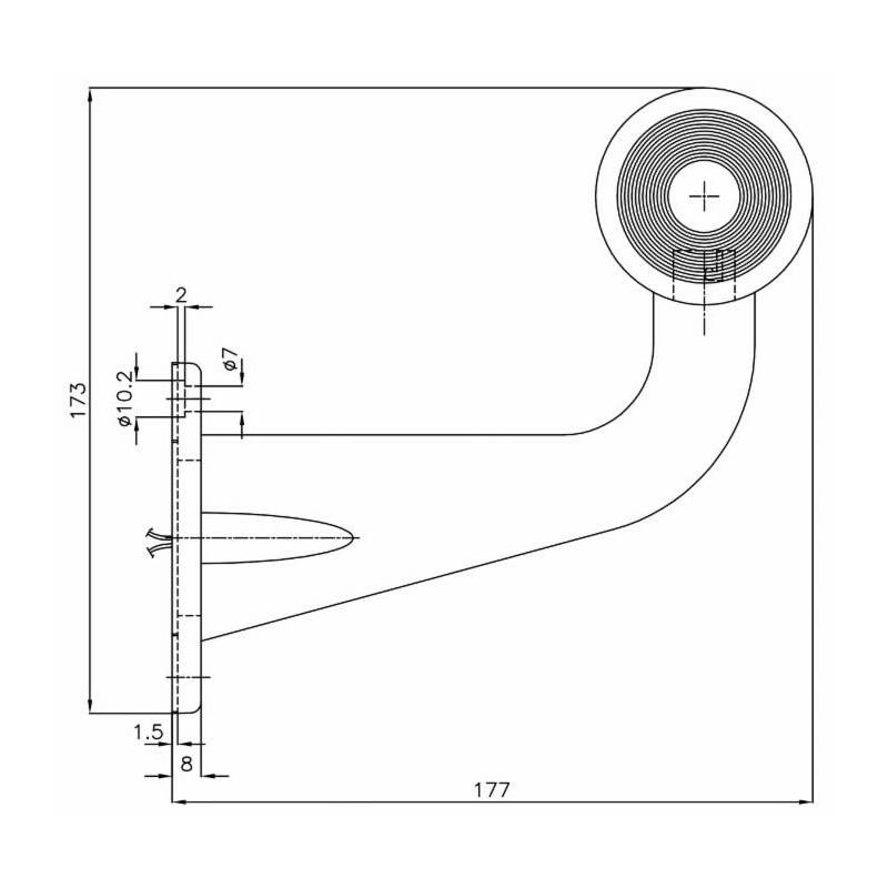 Luce di ingombro laterale a 90°, luce bianca e rossa alogena