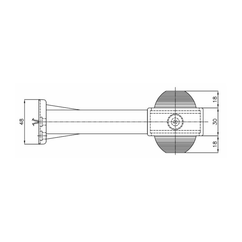 Luce di ingombro laterale a 90°, luce bianca e rossa alogena