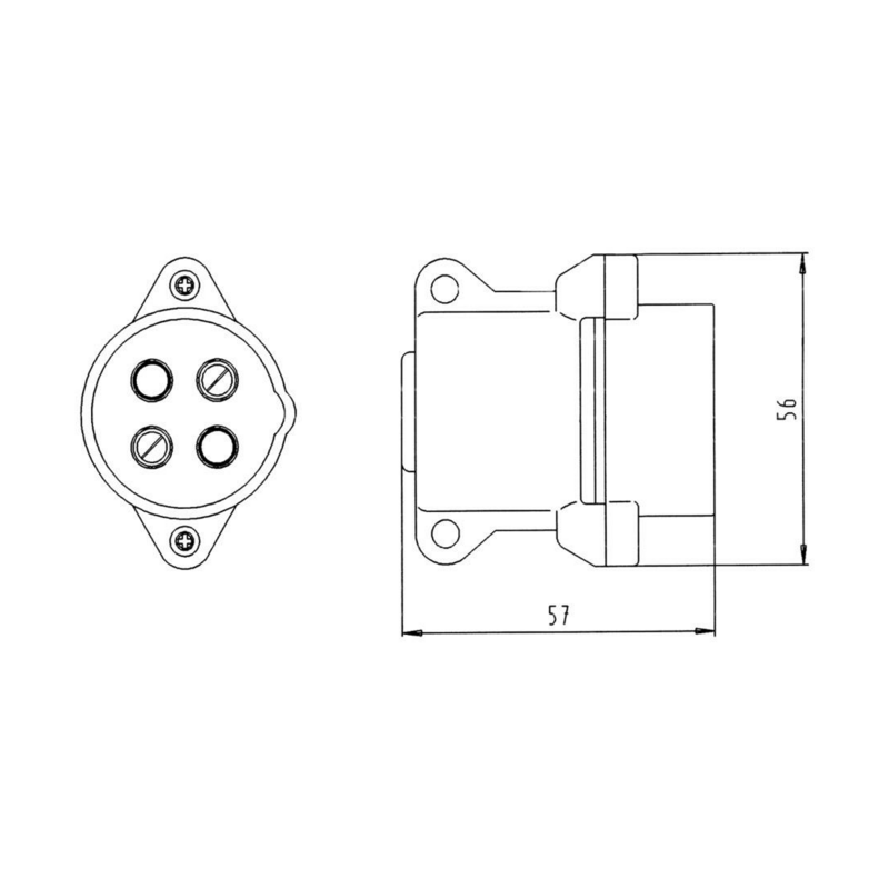 Spina 4 poli 12-24V in plastica
