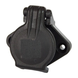 Presa 4 poli 12-24V in plastica con 2 fori di fissaggio e coperchio