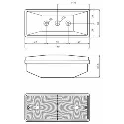 FANALE ANTERIORE/DIREZIONE 2 LUCI 149X68 MM